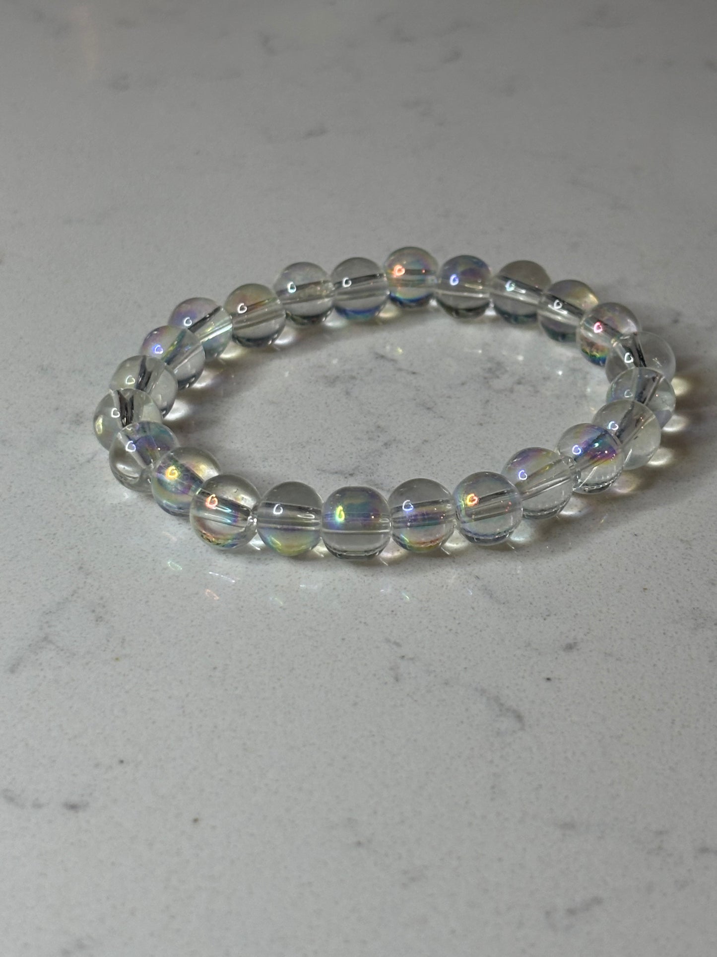 Clear glass beaded bracelet