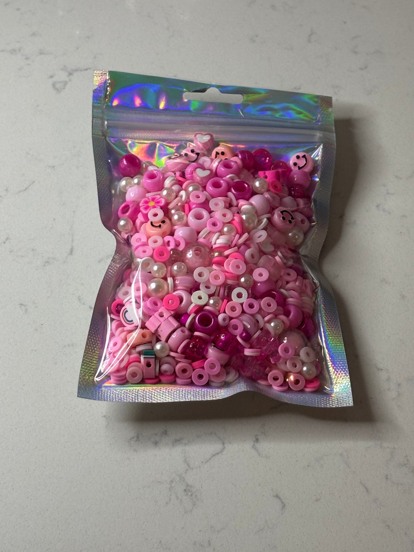 Pink bead confetti 9 scoop pack
