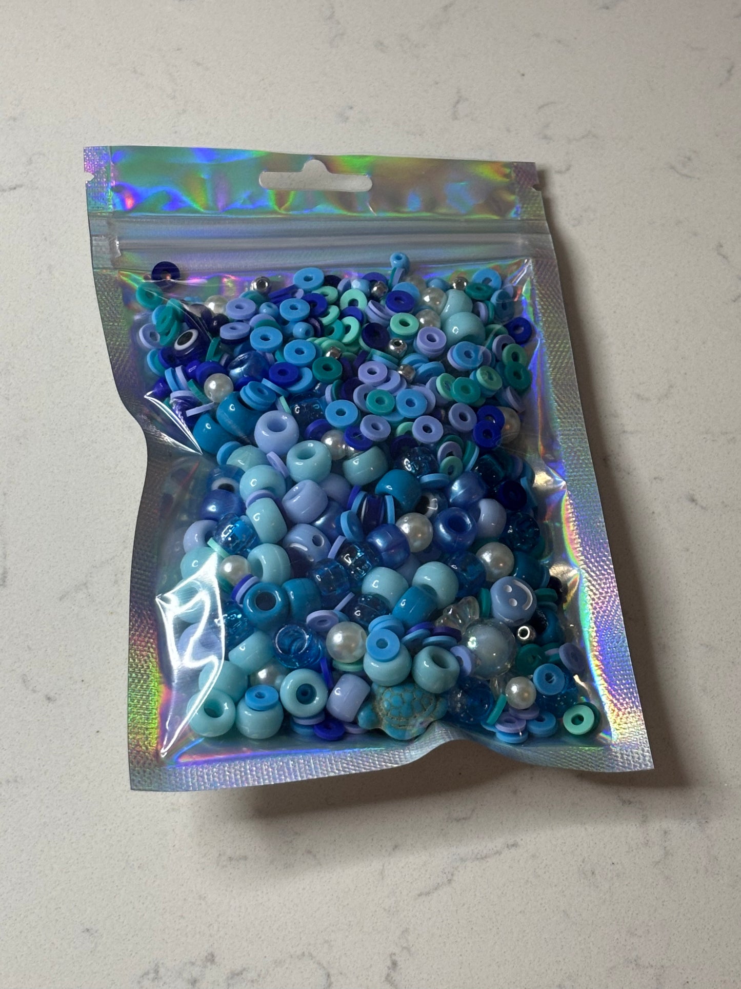 Blue bead confetti