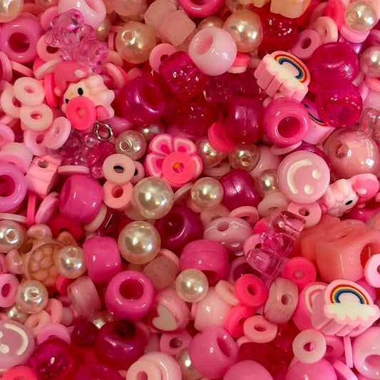 Pink bead confetti 9 scoop pack