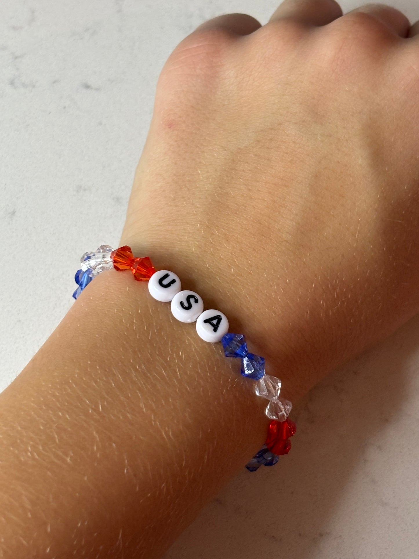 USA bicone beaded bracelets