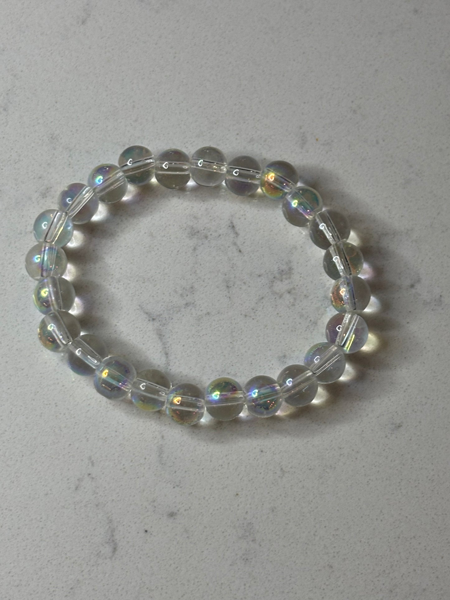 Clear glass beaded bracelet