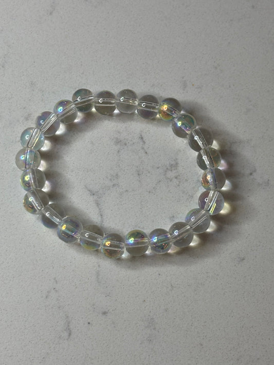 Clear glass beaded bracelet