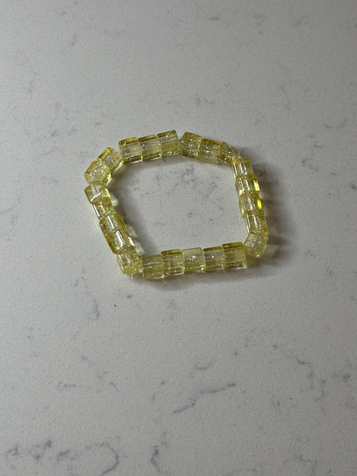 Yellow ice breaker glass beaded bracelet