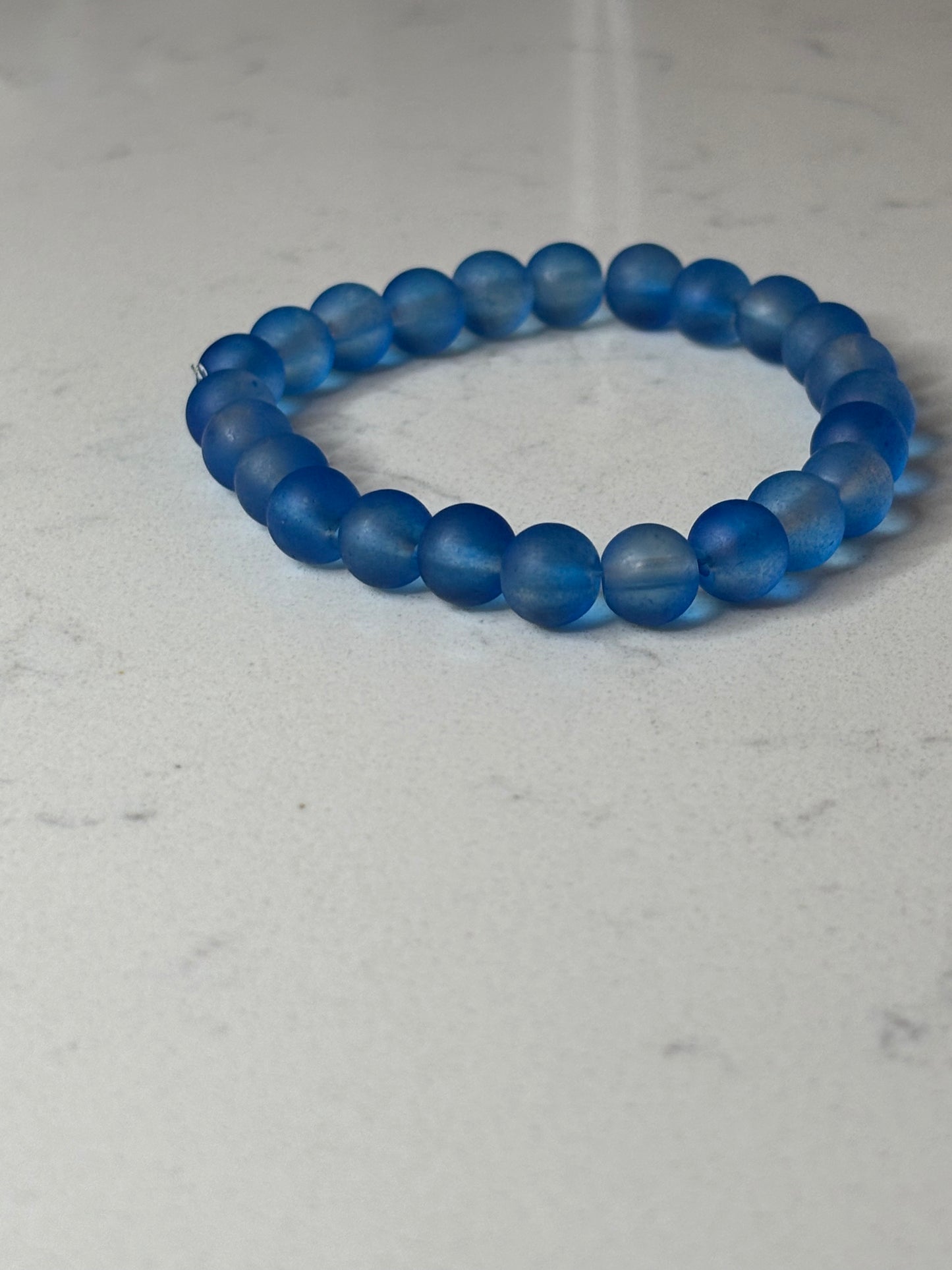 Dark blue glass beaded bracelet