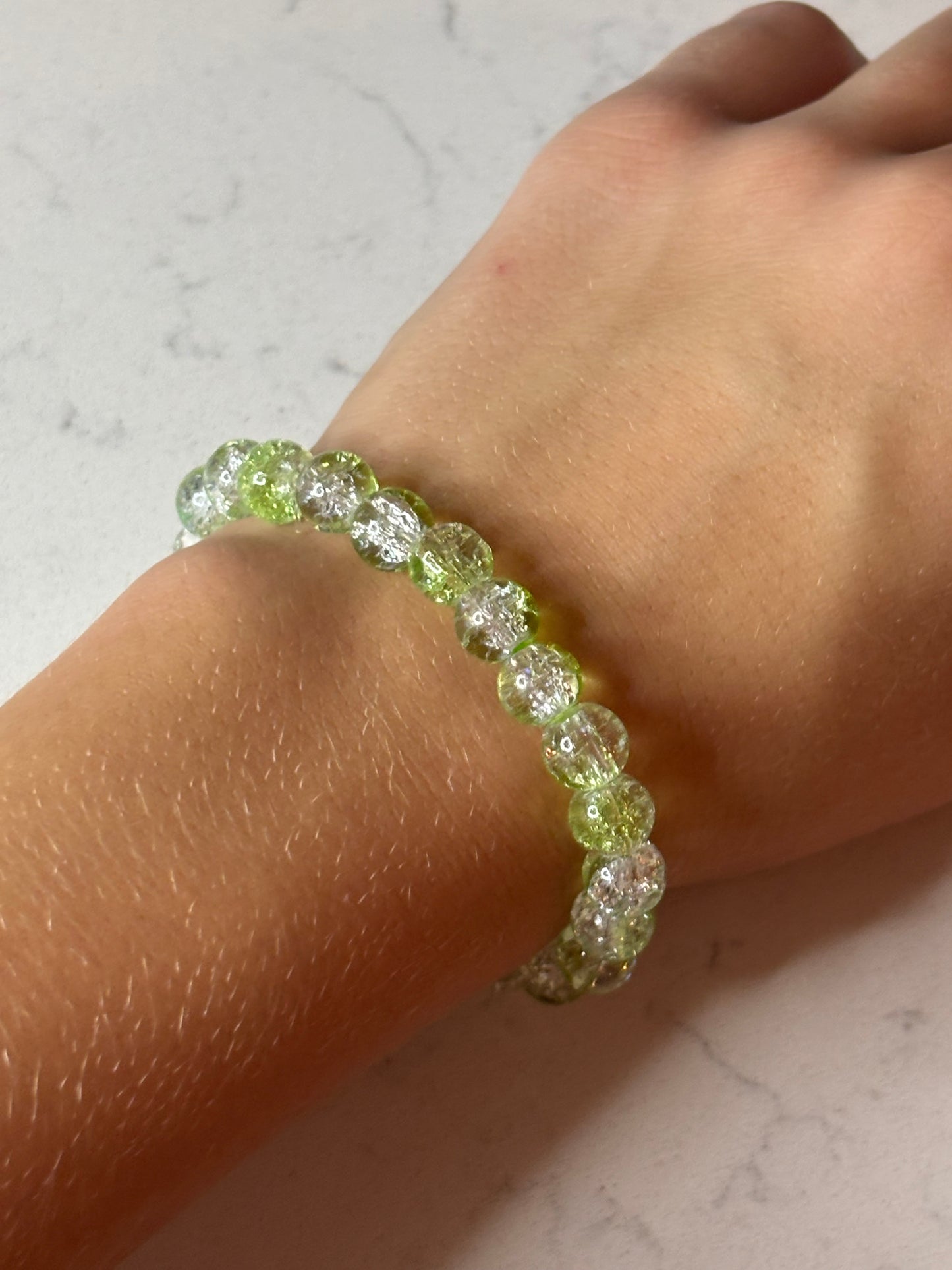 Light Green Glass Beaded Bracelet