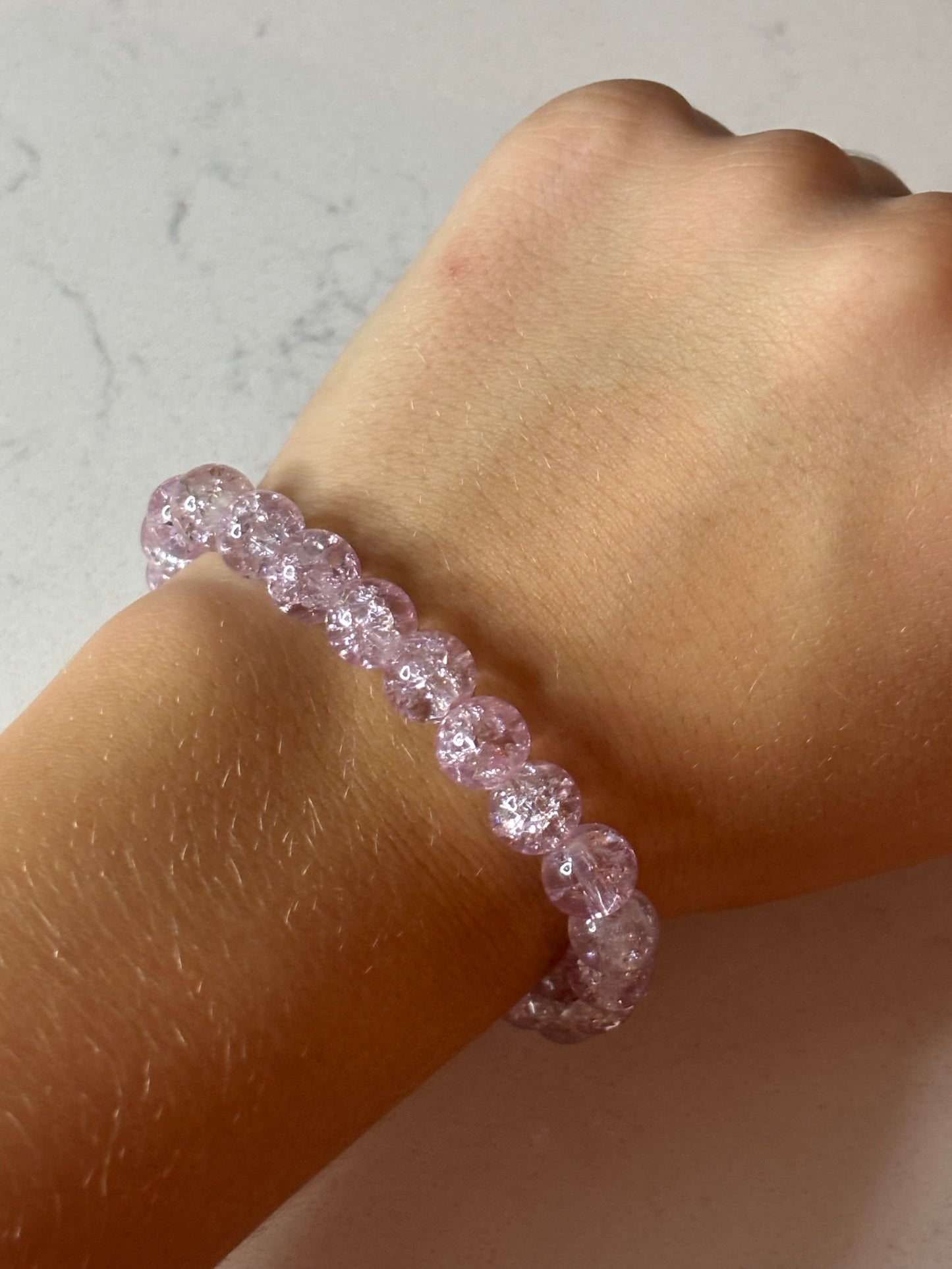 Light Pink Glass Beaded Bracelet