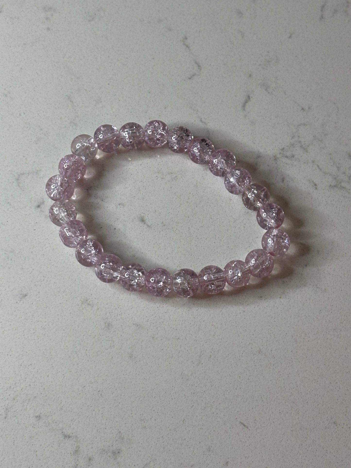 Light Pink Glass Beaded Bracelet