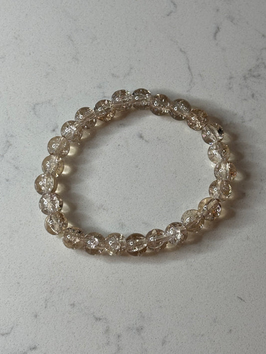 Tan Glass Beaded Bracelet