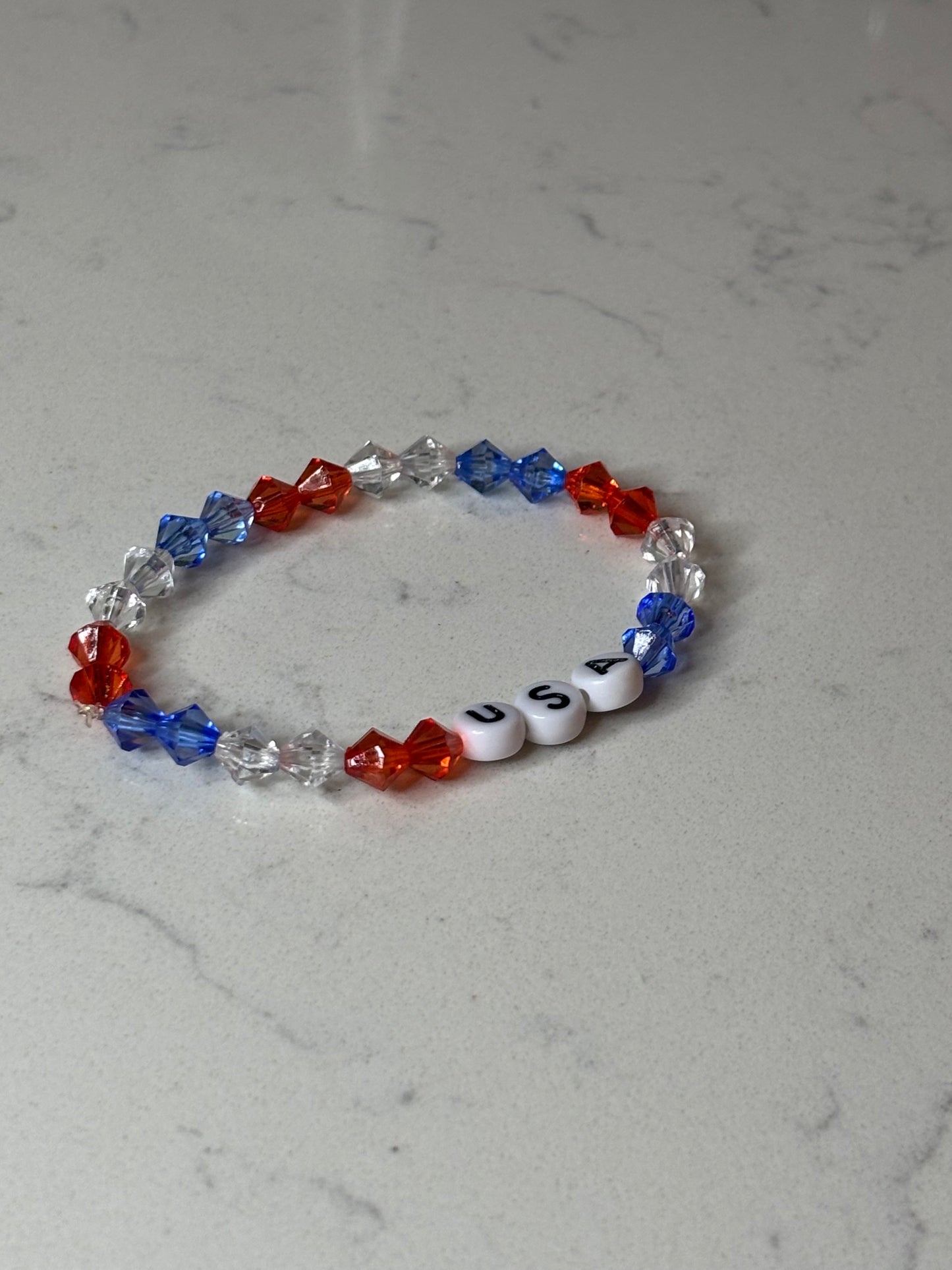 USA bicone beaded bracelets