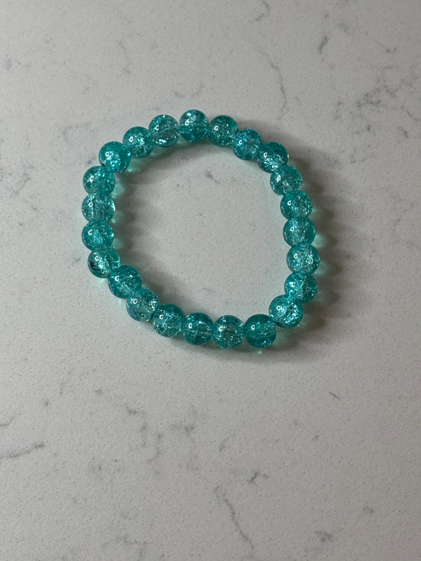 Turquoise glass beaded bracelet