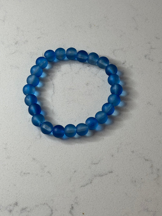 Dark blue glass beaded bracelet