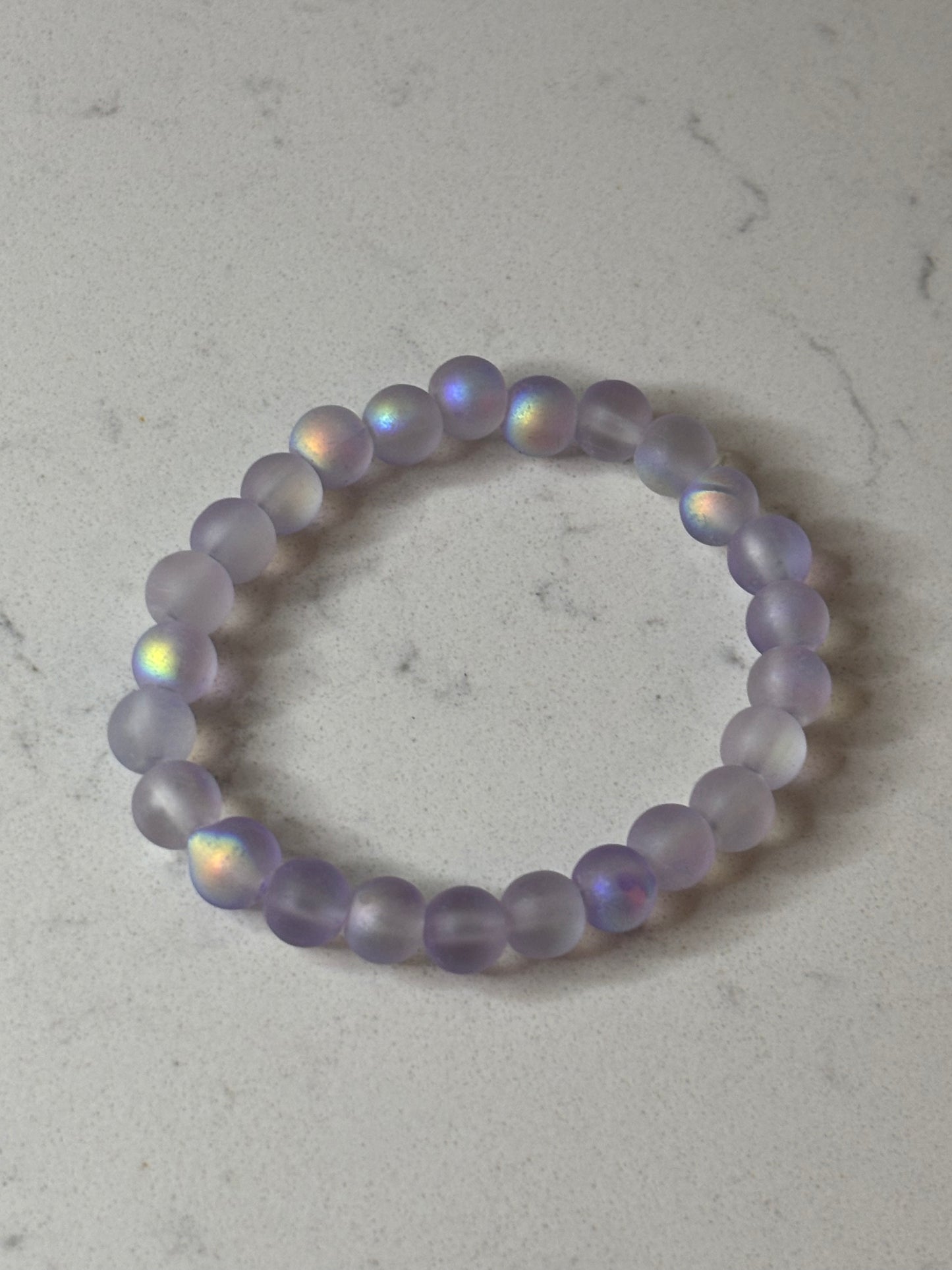 Purple glass beaded bracelet