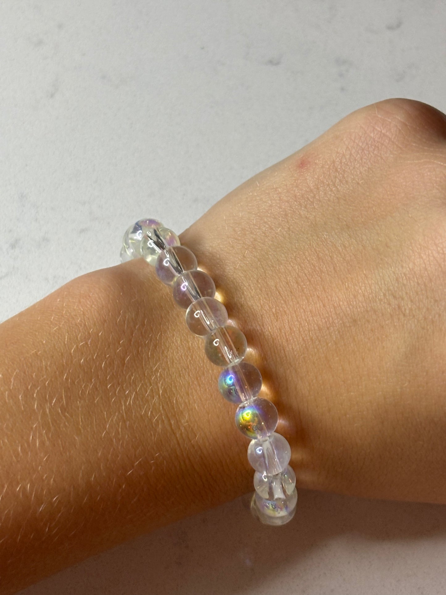 Clear glass beaded bracelet