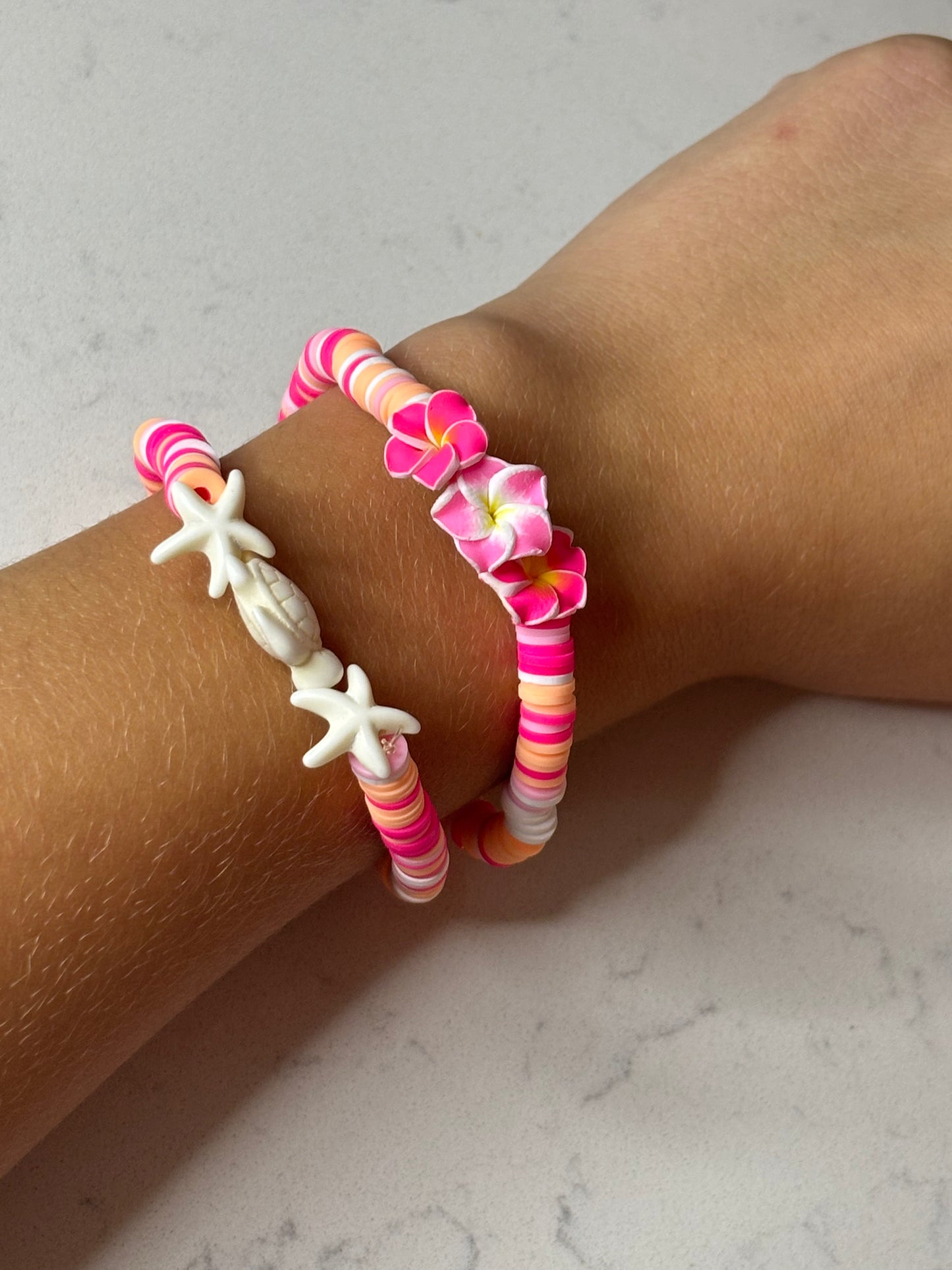 Preppy turtles clay beaded set