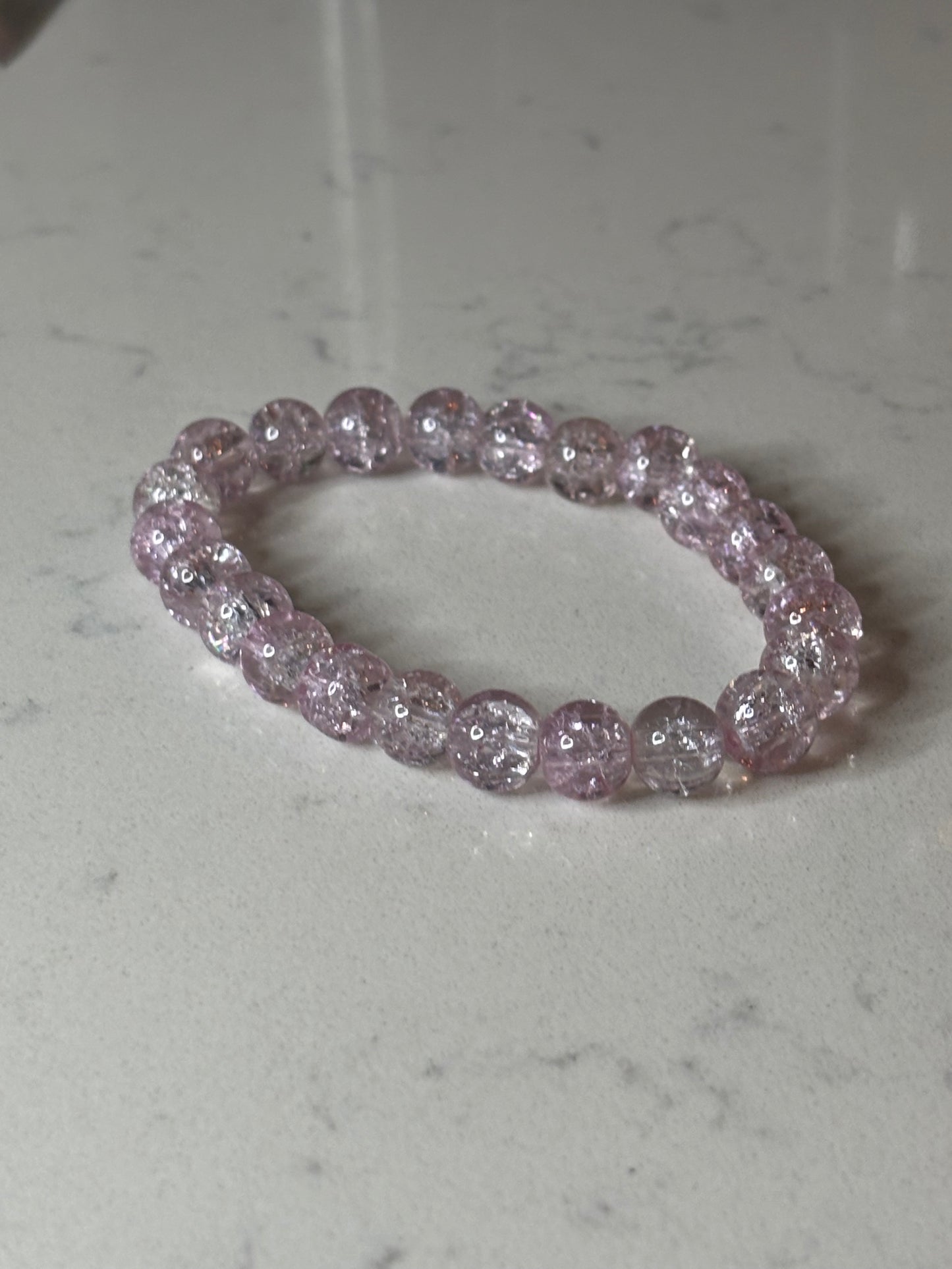 Light Pink Glass Beaded Bracelet