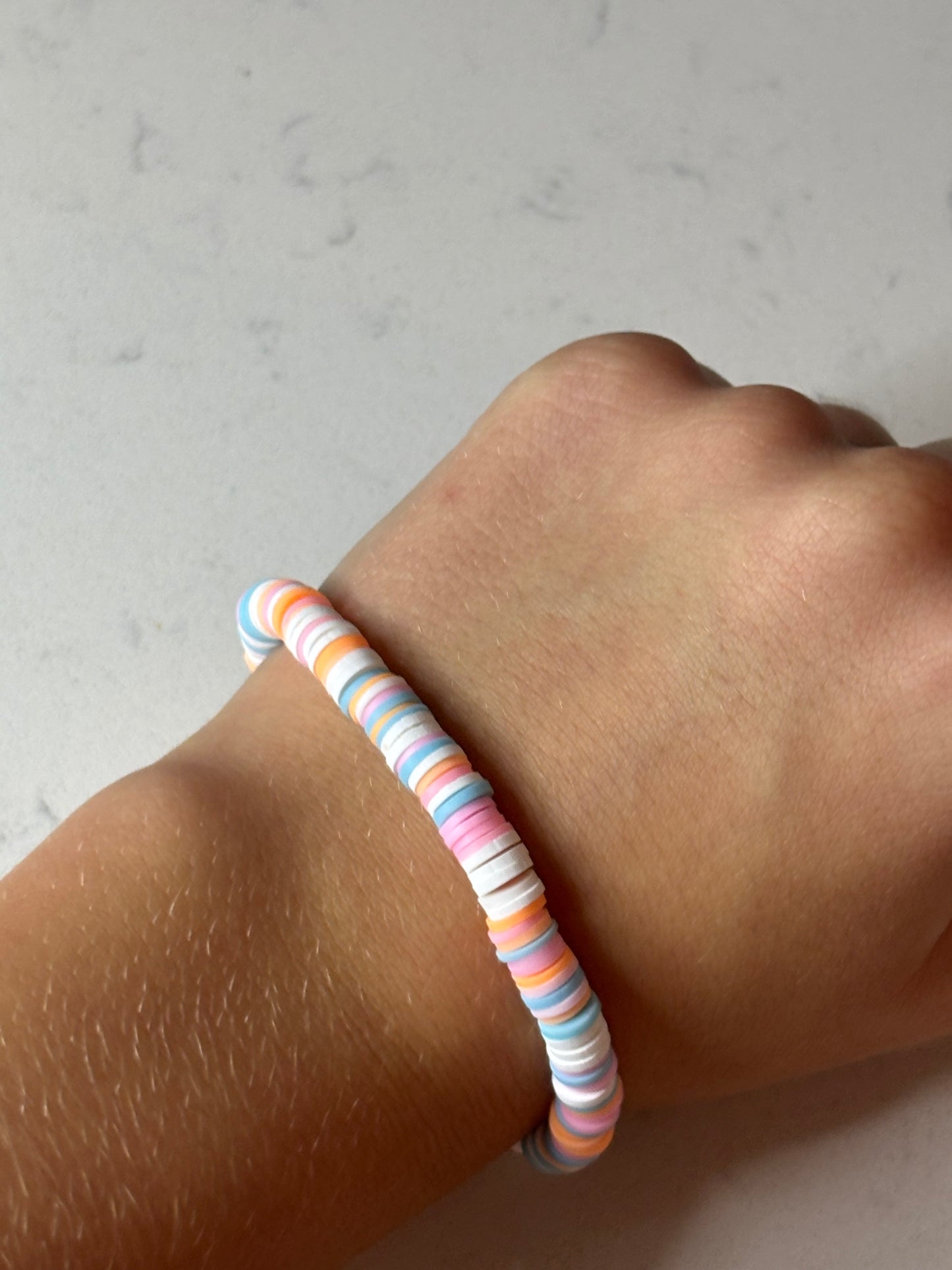 Confetti ice cream clay beaded bracelet