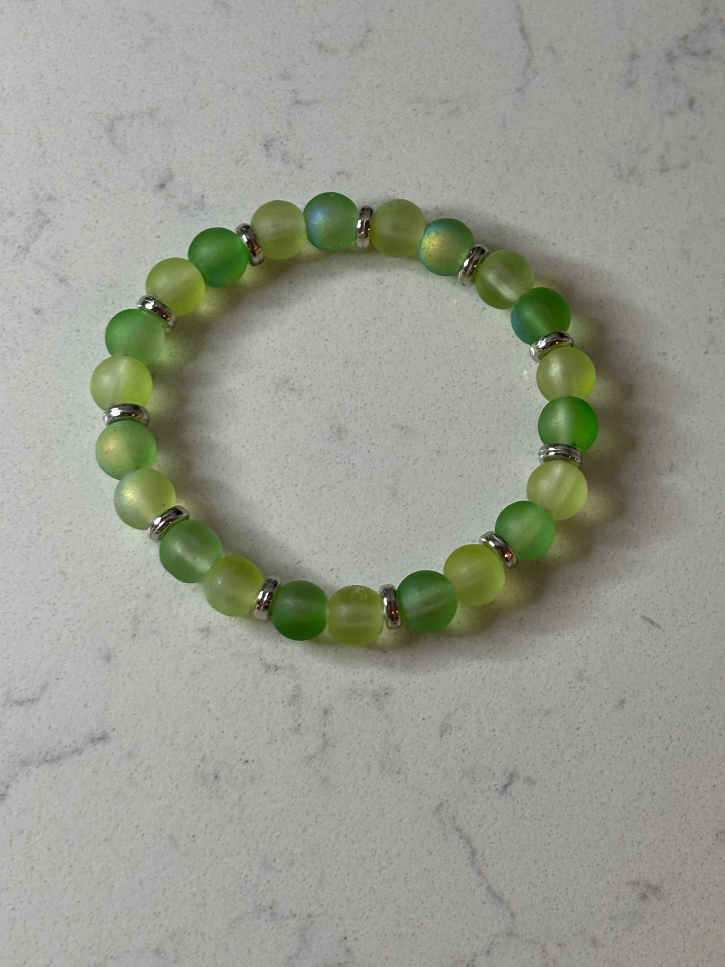 Guava candy glass beaded bracelet