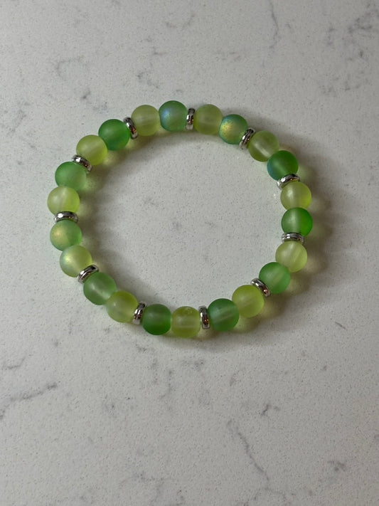 Guava candy glass beaded bracelet