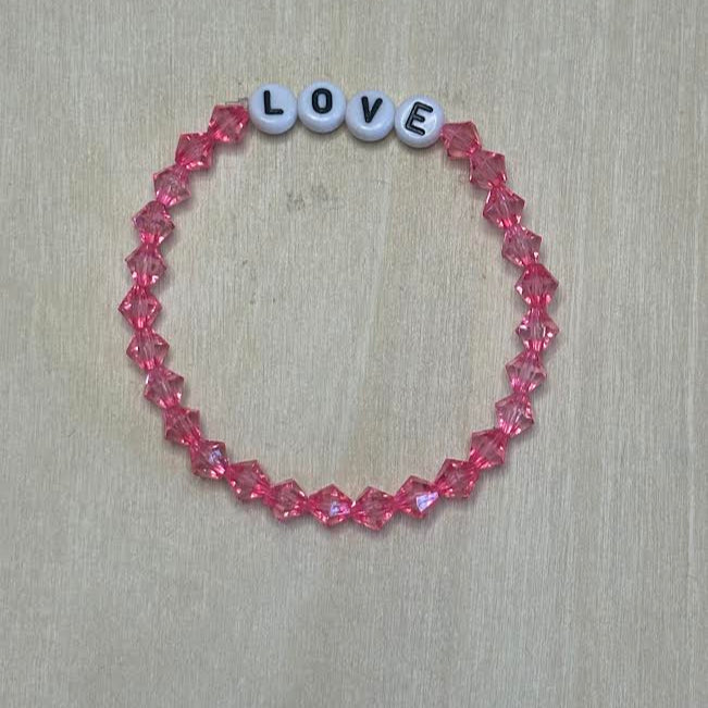 Love bicone beaded bracelet