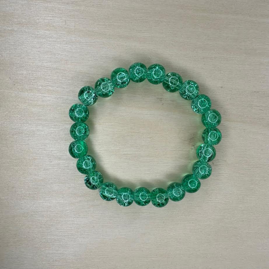 Dark Green Glass Beaded Bracelet