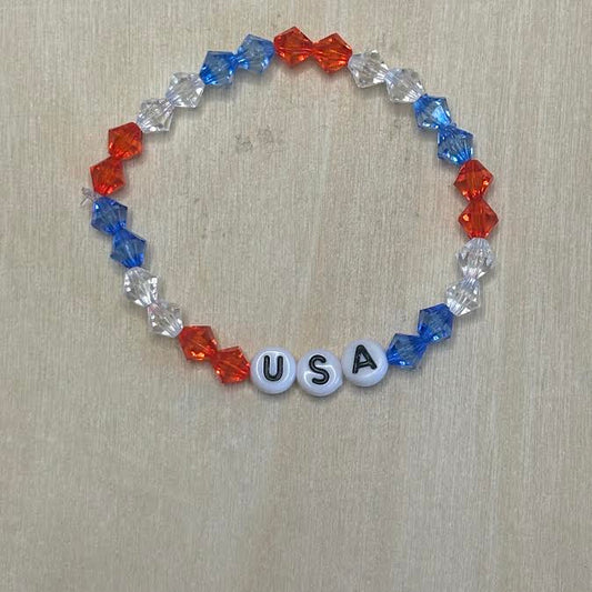 USA bicone beaded bracelets