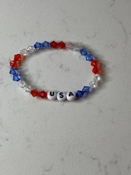 USA bicone beaded bracelets