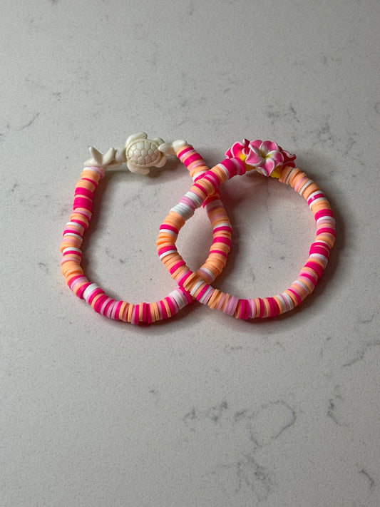 Preppy turtles clay beaded set