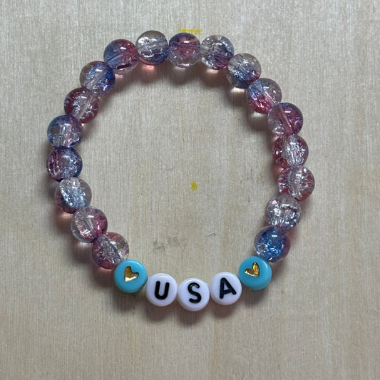 USA gals beaded bracelet